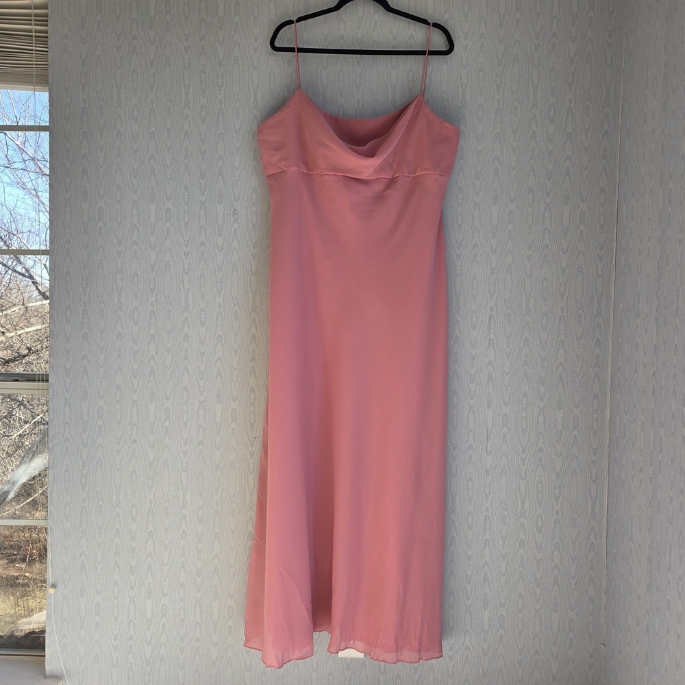 Michaelangelo Formal Gown 20 Maxi Dress Pink Chiffon Empire Waist Cowl Formal